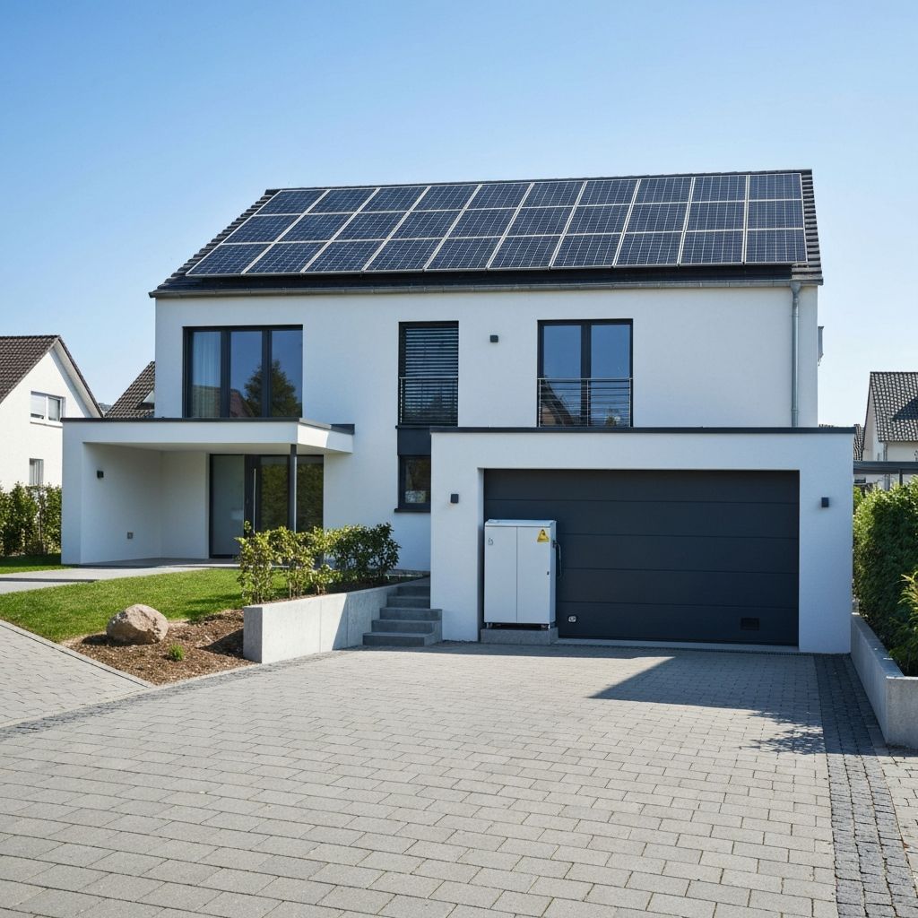 Modernes Haus mit Solaranlage